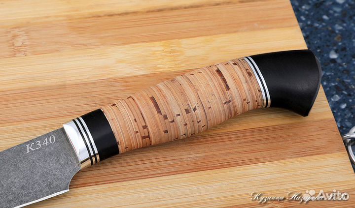 Поварской нож № 7 сталь К340 береста черный граб