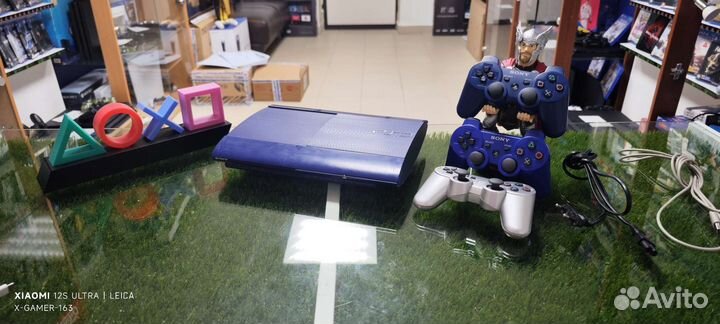PS3 Super slim 500GB Редкая Blue/Прошитая /40+ Игр