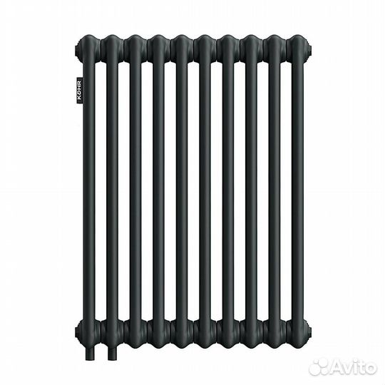 Стальной трубчатый радиатор Kohr Heim 3057/10 секций H01 с нижним подключением черный