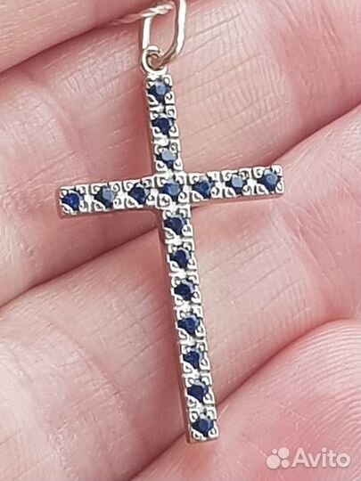 Крест с сапфирами
