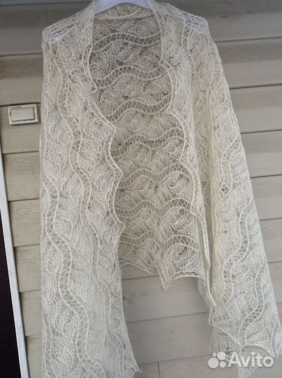 Палантин, накидка для невесты, шаль паутинка