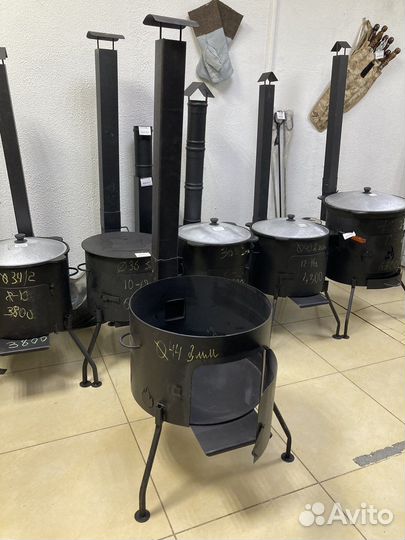 Печь для казана 16-22л 3мм с трубой