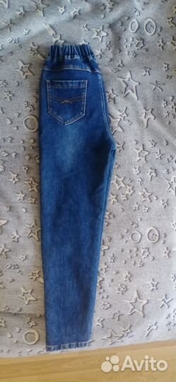 Джинсы для девочки 134 140 утепление с начёсом