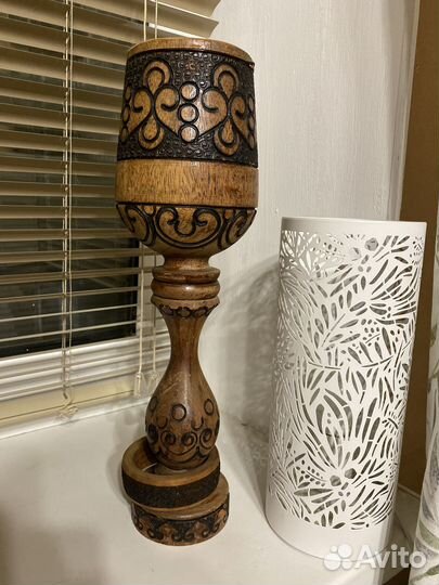 Кубок резной дерево