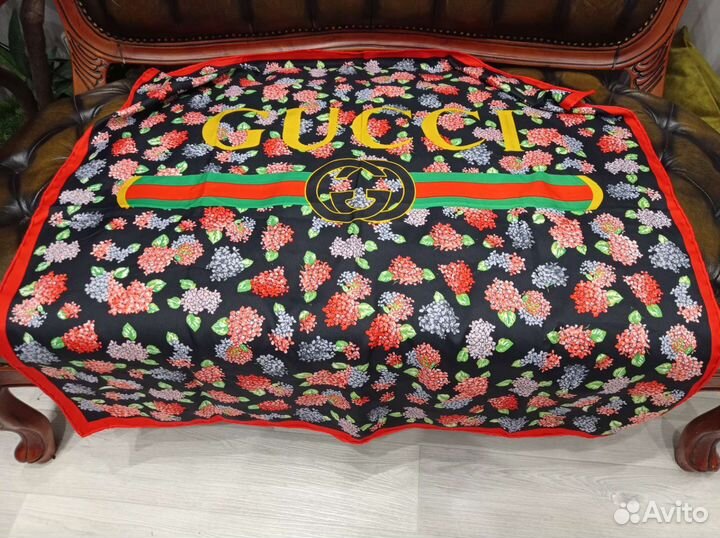 Платок шелковый 95см gucci италия