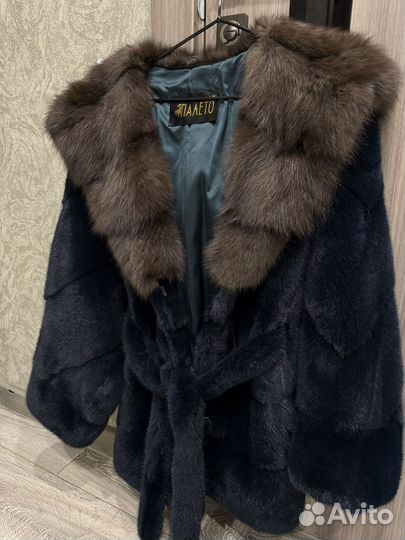 Шуба норковая с капюшоном 44 46