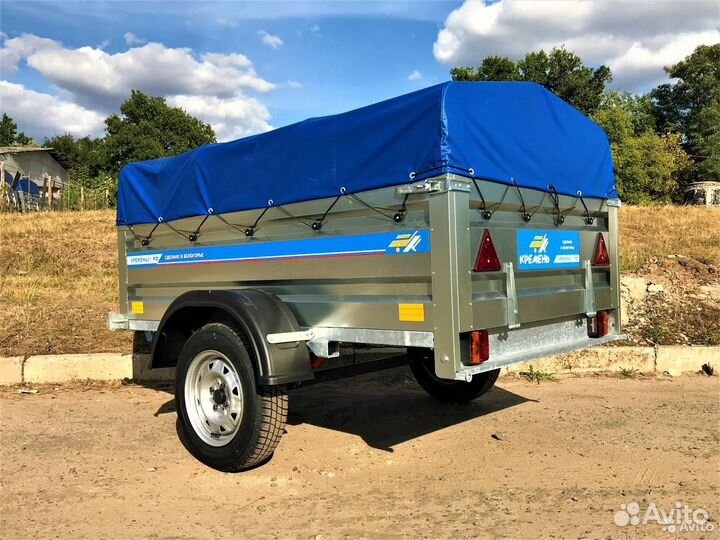 Прицеп Кремень 2 метра цинк стандарт высокий борт