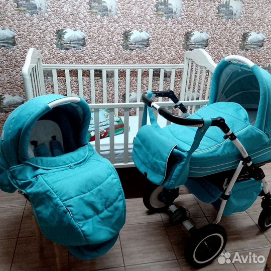 Коляска+кроватка, цена за всё