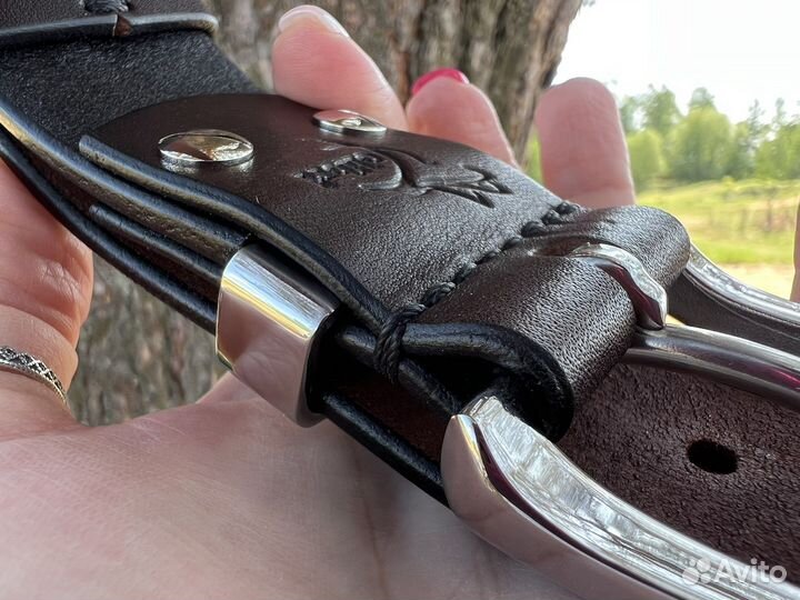 Кожаный ремень ручной работы 40мм