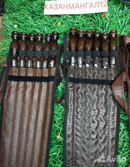 Шампура в кожаном чехле