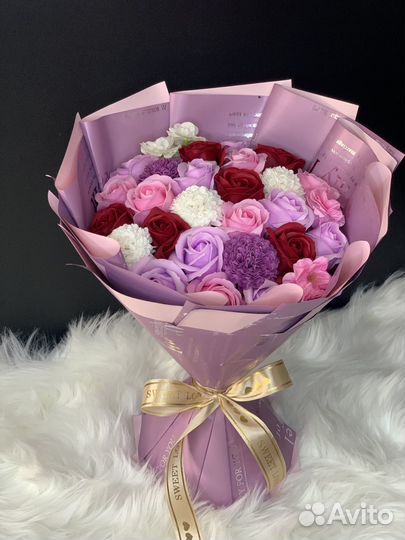 Букет из мыльных роз