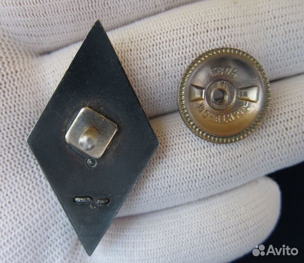 Ромб лкввиа, 2-й тип, серебро, 1954-56г. Отличный