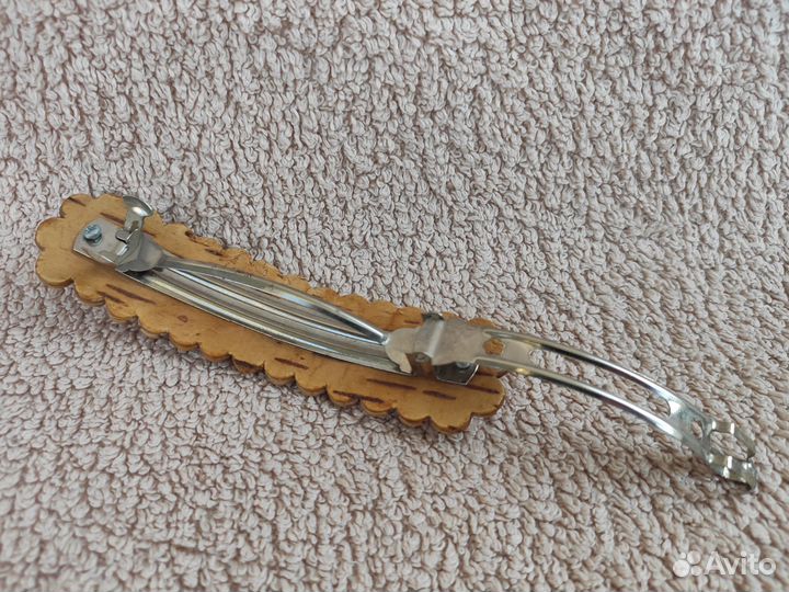 Заколка автомат из бересты