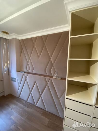 Мягкие стеновые панели и кровать