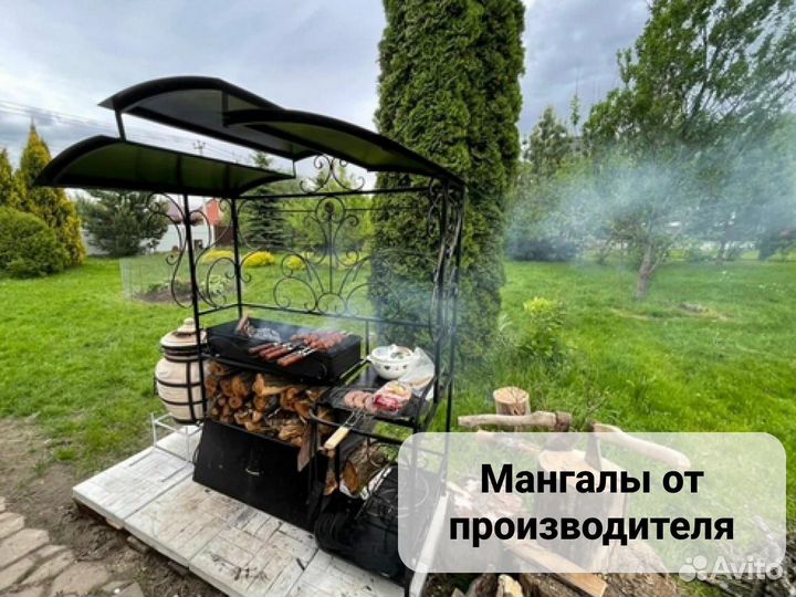 Кованые мангалы с крышей