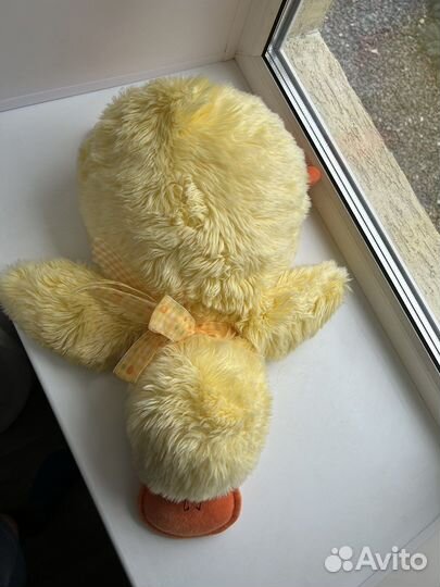 Плюшевая желтая утка гусь мягкая игрушка