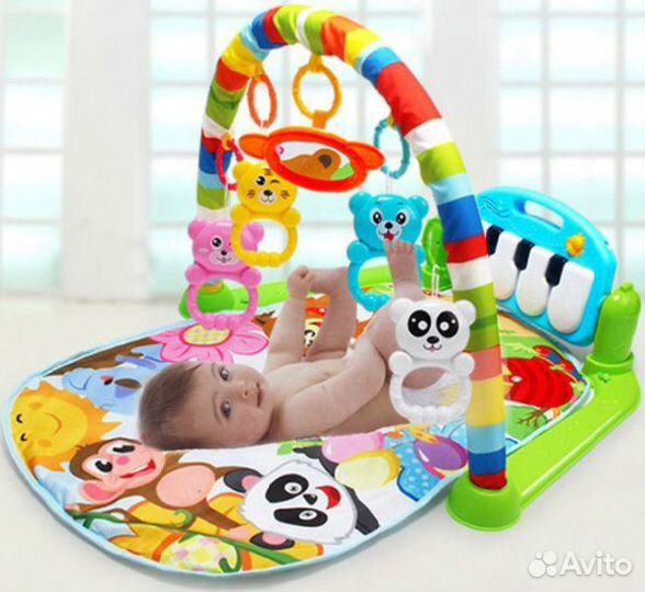 Новый развивающий детский коврик с пианино, не б/у