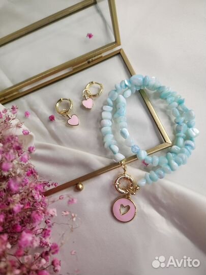 Украшения из натуральных камней жемчуга бисера