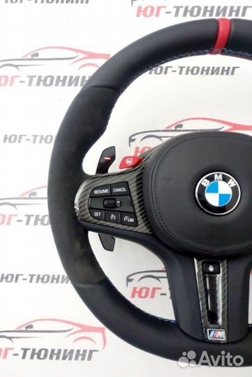 Руль BMW M G серия карбон и алькантара с