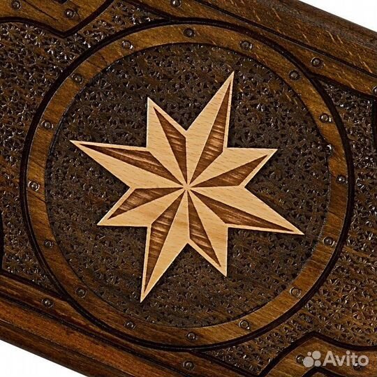 Нарды и шашки резные Октаграмма 40 х 40 см бук Армения 62502