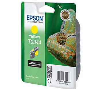 Картридж Epson T0344 Yellow желтый оригинальный S