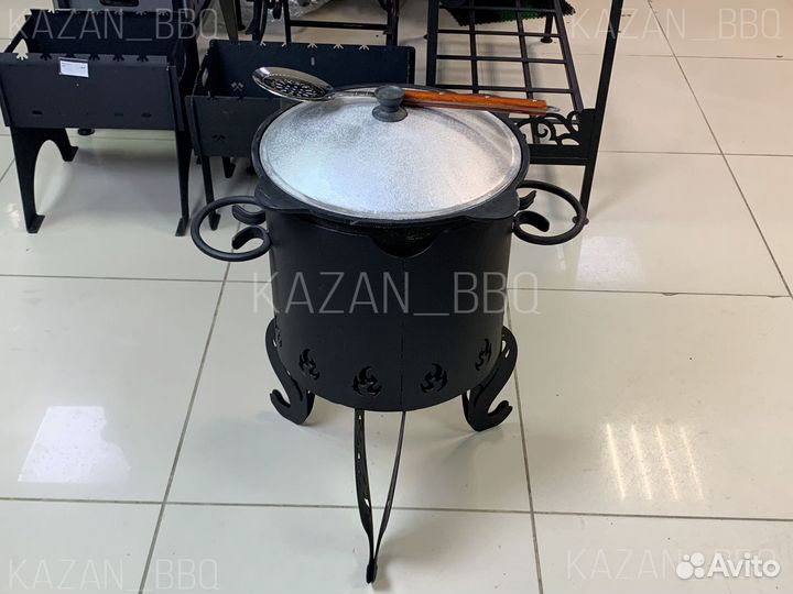 Казан чугунный 8 л и печь для казана