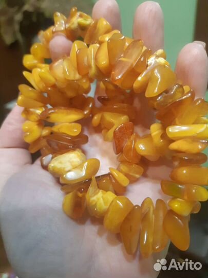 Бусы СССР из натур.янтаря желток 68гр