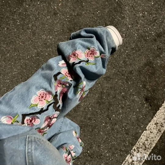 Штаны с принтом сакуры Y2k Archive