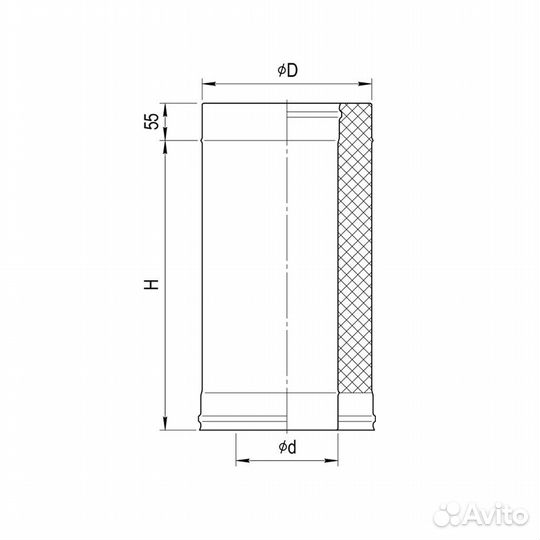 Сэндвич ferrum 1,0м (430/0,8мм + оц.) Ф200х280