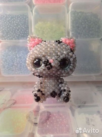 Амигуруми из бисера котик