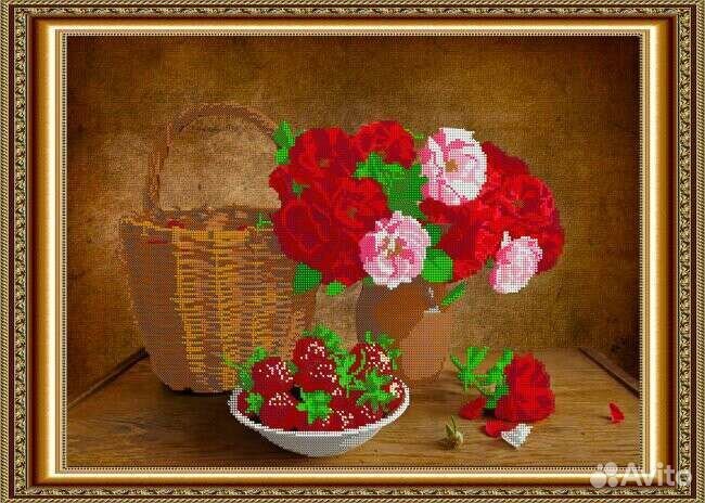 Рисунок на ткани для вышивания бисером