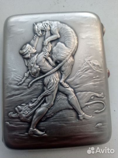 Портсигар серебро 875 проба