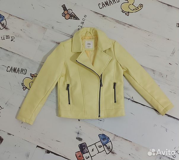 Кожаная куртка для девочки 128 134