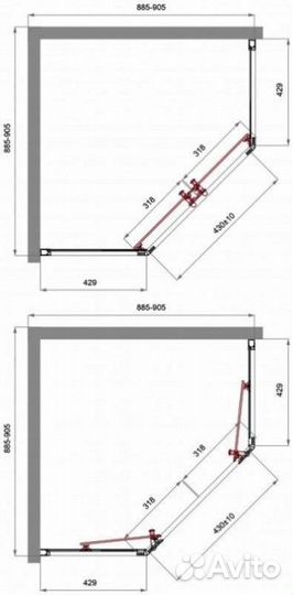 Душевой уголок BelBagno UNO-195-P-2-90-C Nero