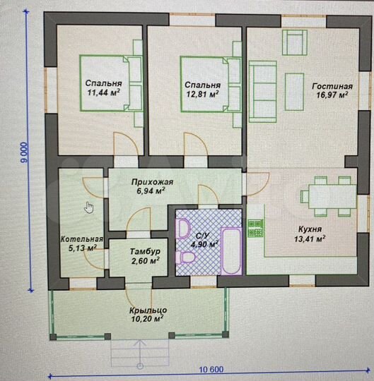 Дом 162 м² на участке 12 сот.