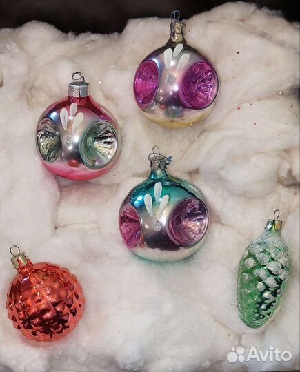 Елочные игрушки из стекла СССР
