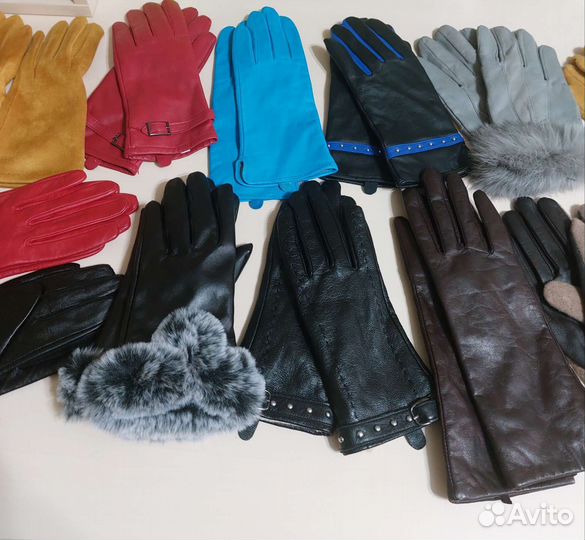 Перчатки женские кожаные новые