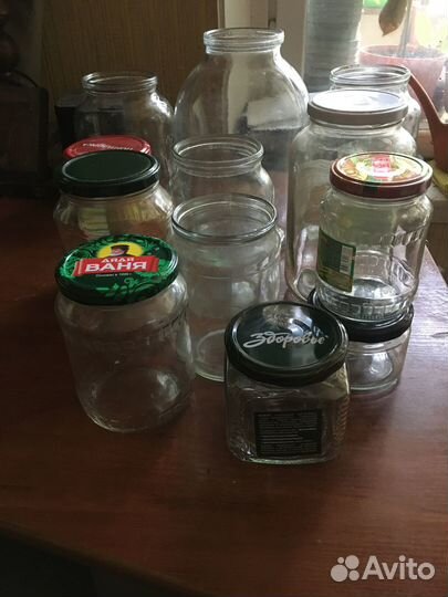 Банки стеклянные различной емкости, крышки вакуум