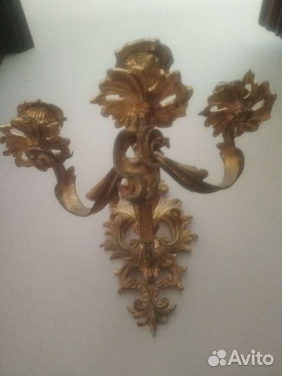 Старинный бронзовый подсвечник