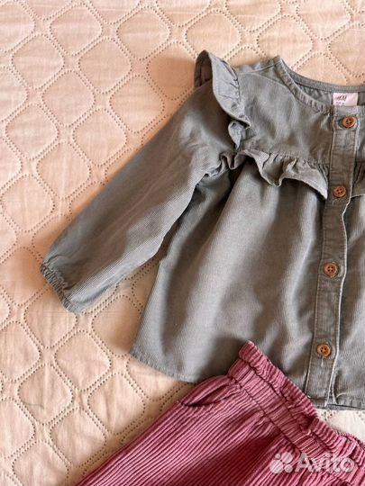 Лот вельветовый H&M для девочки 6-9m(68/74)