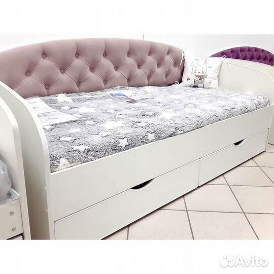 Кровать детская велюр вельвет люкс лдсп