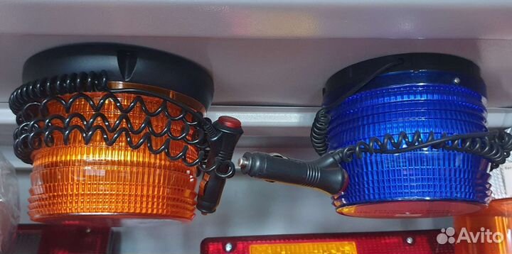 Маяк проблесковый импульсный синий 10-30 вольт