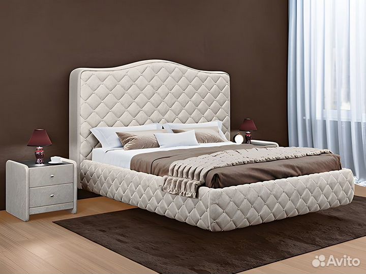 Кровать двуспальная престиж, Бархат 10 (160)