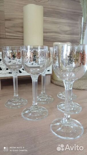 Хрусталь Чехия. Штоф, рюмки, конфетница