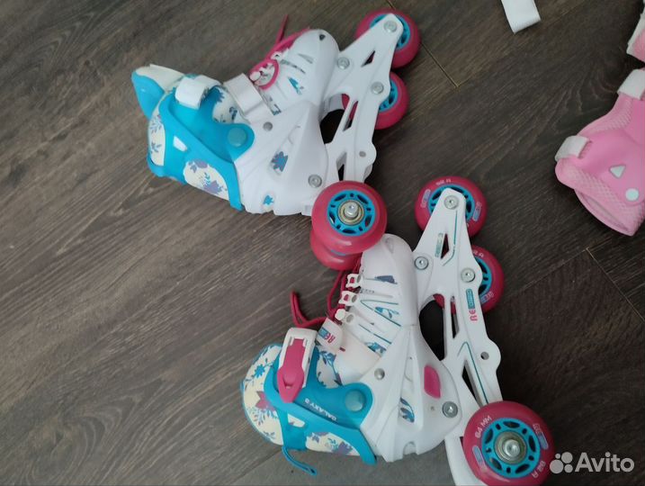 Роликовые коньки детские раздвижные с защитой