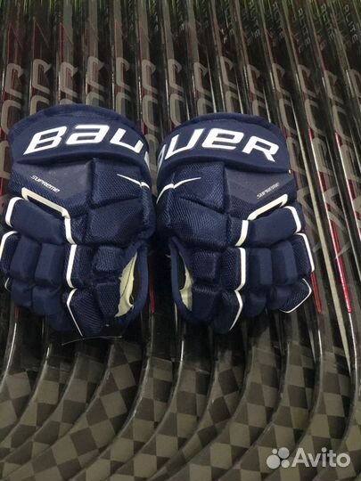 Краги Bauer Ultrasonic 10 синие с белой полоской