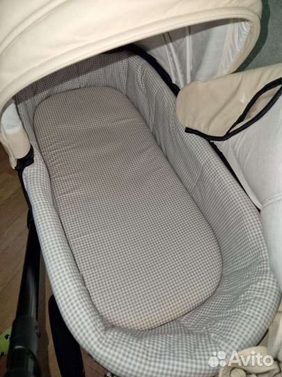 Коляска verdi mocca 3 в 1 молочная эко-кожа