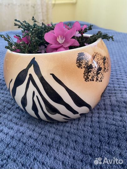 Кашпо декоративная скатерть цветы