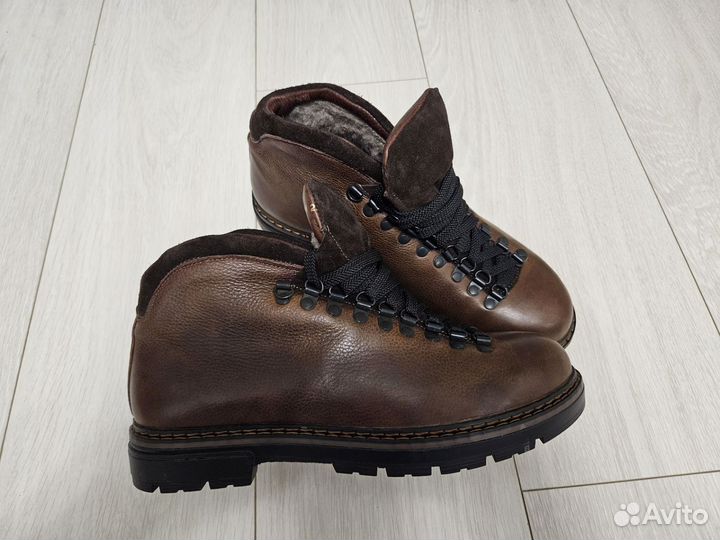 Ботинки мужские хайкеры из натуральной кожи зима