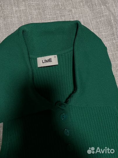 Трикотажный топ polo Lime